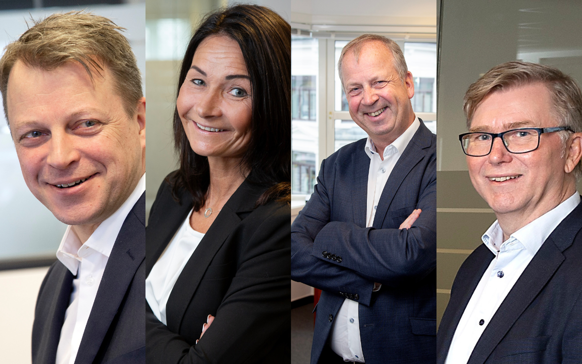 Fv: Morten Venemyr, Unni Mesel, Gunnar Sædberg og Jens Helge Hodne