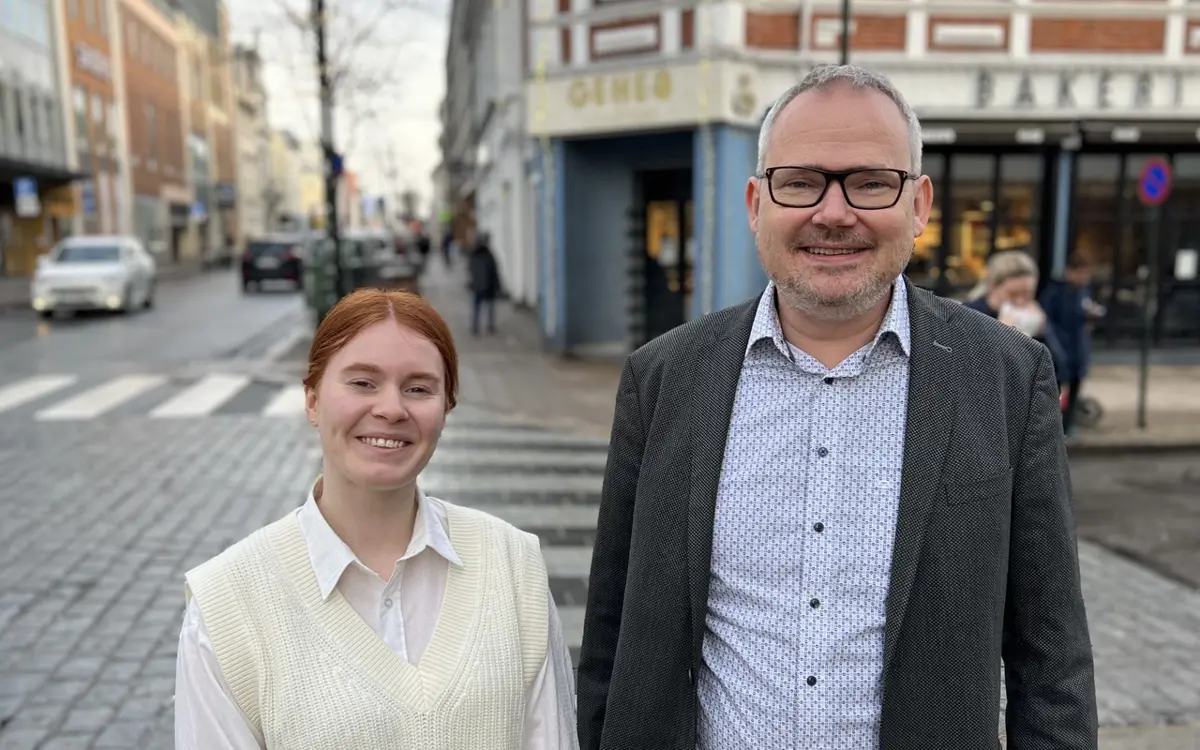 Næringsforeningen ønsker innspill fra næringslivet om sentrale planer som er sentrale for utviklingen av regionen. Fv. Næringspolitisk leder, Roar Osmundsen og trainee Tina McDougall.