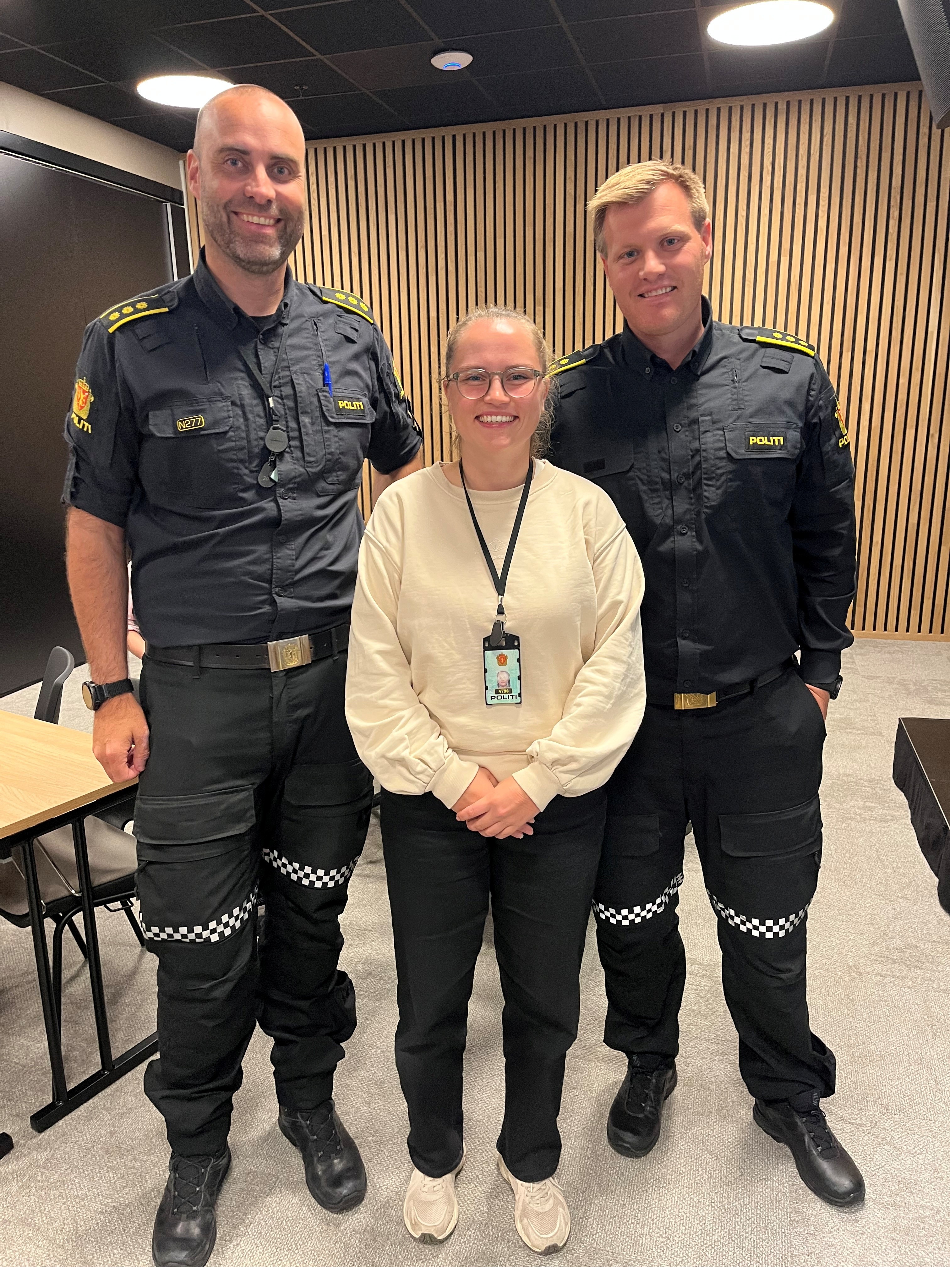 Anders Hareide Holt, Sigrid Granum og Anders Flottorp fra politiet. Anders Hareide Holt, Sigrid Granum og Anders Flottorp fra politiet.